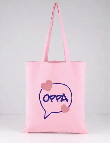 Seoul Mood Oppa Pembe Bez Çanta