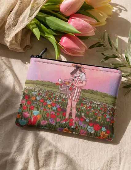 Rüya Tarlası Kız Çizimli Clutch Kalemlik