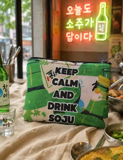 Seoul Mood Keep Calm And Drink Soju Clutch Kalemlik