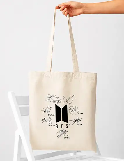 Bts Grubu İmzalı Bez Çanta