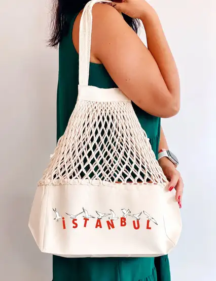 İstanbul'un Martıları File Bez Çanta