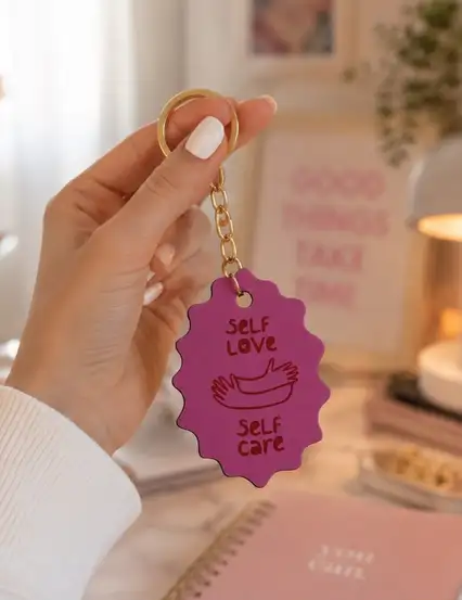 Self Love Pembe Hediyelik Anahtarlık
