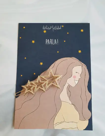 Mucize Gold Vintage Yıldız Toka ve Parla Motto Kartı