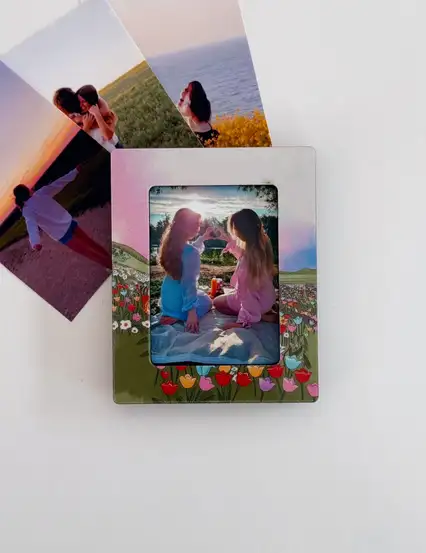 Rüya Tarlası Magnet Çerçeve Ve Kişiye Özel 4'lü Mini Fotoğraf Baskısı 6x9 cm