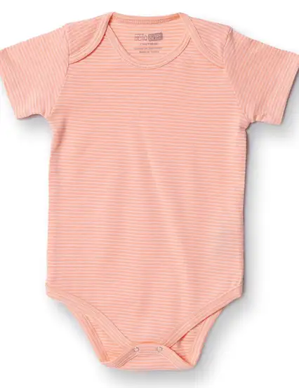 HelloBaby Kısa Kol Çizgili Unisex Turuncu Body