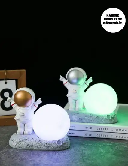 3D Sevimli Astronot Dekoratif Lamba
