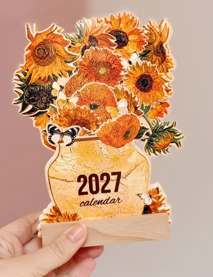 2027 Çiçekli Masa Takvimi Van Gogh Ayçiçekleri