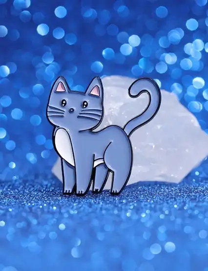 Cute Cat Mavi Kedi Rozet