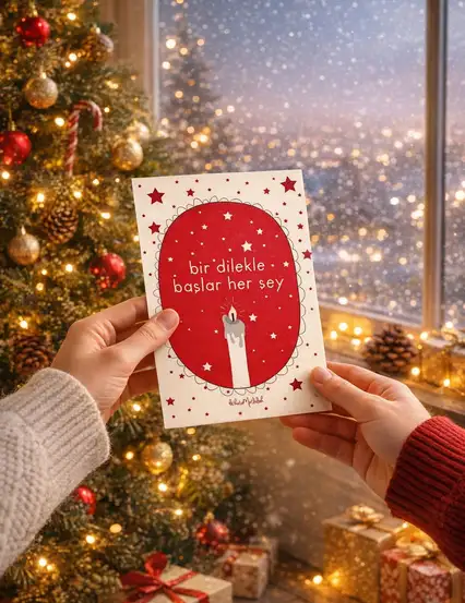 Bir Dilekle Başlar Her Şey Motto Kartı Kartpostal