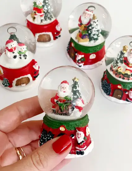 Yeni Yıl Kırmızı Mini Yılbaşı Kar Küresi