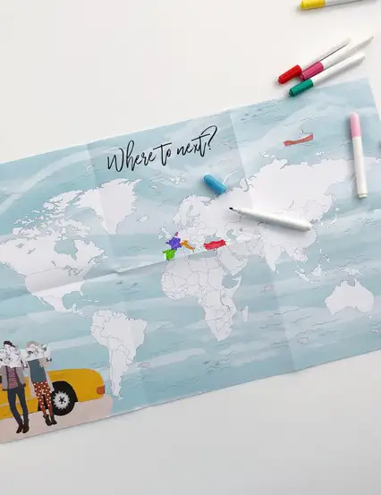Where to next? Boyanabilir Dünya Haritası Poster (Yeni)