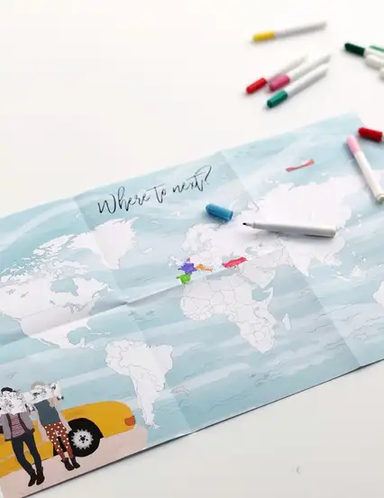 Where to next? Boyanabilir Dünya Haritası Poster (Yeni)