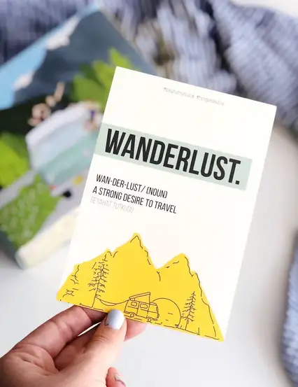 Wanderlust Seyahat Tutkusu Macera Motto Kartı Kartpostal