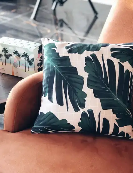 Yastık Kılıfı Tropikal Yaprak desenli