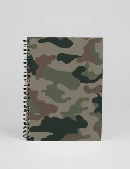 N092 A5 Tasarım Spiralli Defter - Kamuflaj Desenli