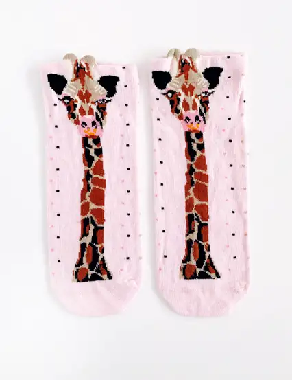 Çorap N256- Pembe Batik Zürafa Çorap