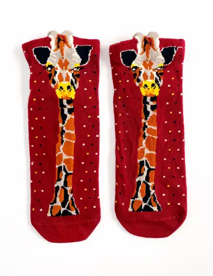 Çorap N076 Kahverengi Batik Zürafa Çorap