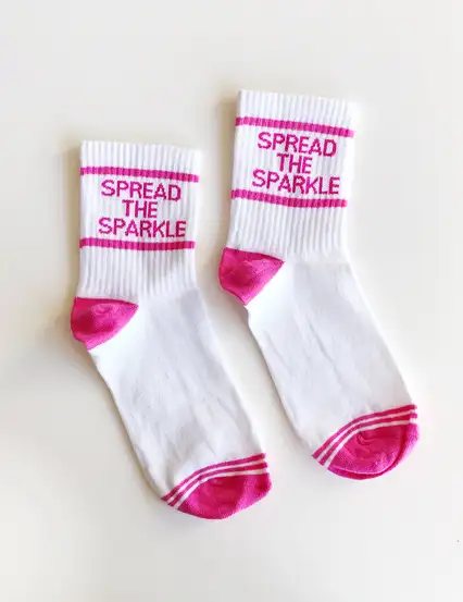 Çorap N073 Beyaz serisi - Spread the sparkle Pembe çorap