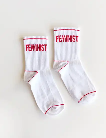Çorap N089 Beyaz serisi-  Feminist çorap