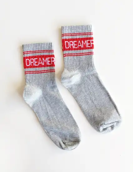Çorap N030 Gri Kırmızı çizgili Dreamer çorap