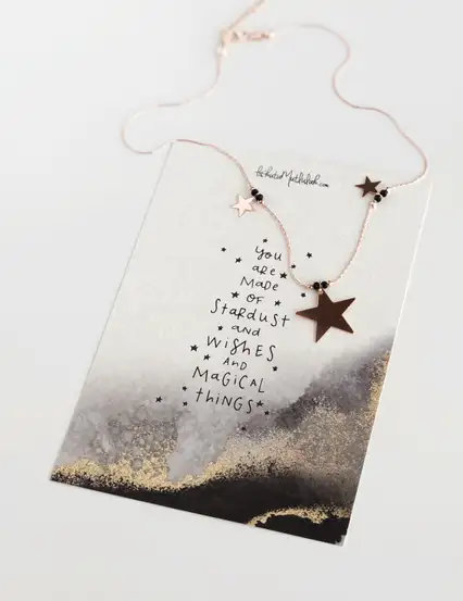 stardust yıldız tozu kolye ve stardust motto kartı Kartpostal