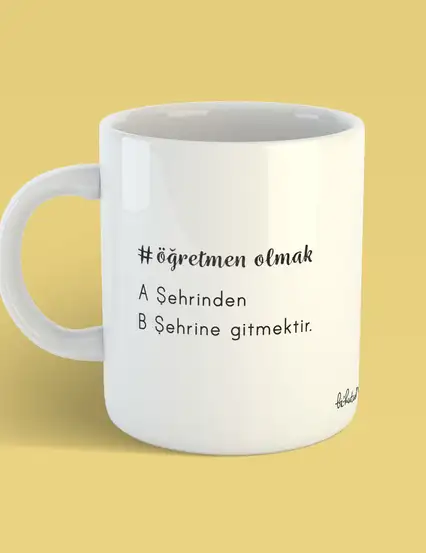 Matematik Öğretmenine Hediye Şehirler Kupa Mug Bardak