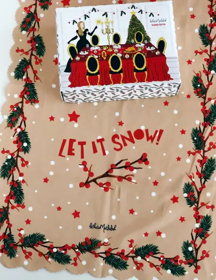 Let it Snow Masa Örtüsü Yılbaşı Runner