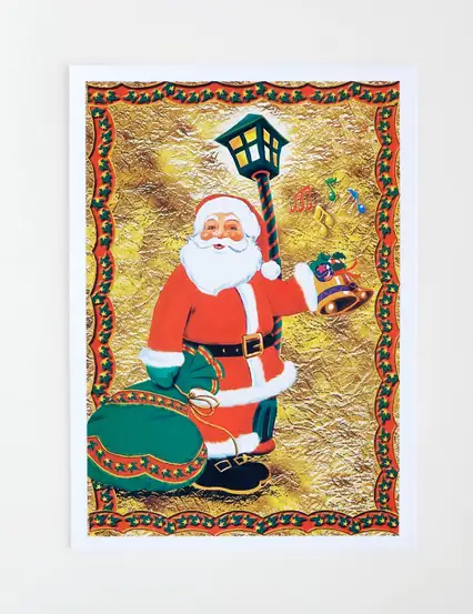 hediye zamanı noel baba kartpostal - yılbaşı hediyeleri-kartpostal serisi n006