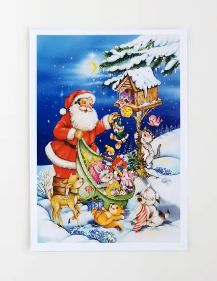 Hediye Yuvası Noel Baba Kartpostal - Kartpostal Serisi n008 - Yılbaşı Hediyeleri