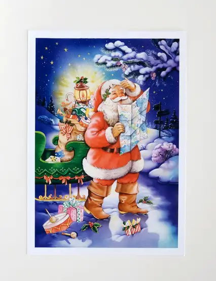 Gezgin Noel Baba Kartpostal - Yılbaşı Hediyeleri - Kartpostal serisi n009