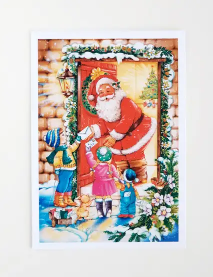 Mektup Arkadaşı Noel Baba Kartpostal - Yılbaşı Hediyeleri - Kartpostal Serisi n0011