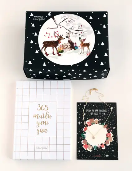 Bianco Gold Kar Tanesi Yeni Yıl Hediye Kutusu - Yılbaşı Hediyeleri Set n010