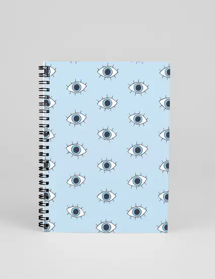 N0104 A5 Tasarım spiralli defter - Mavi Gözler