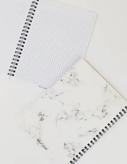 N0109 A5 Tasarım Spiralli Defter - Mavi Bulutlar ve Gökkuşağı