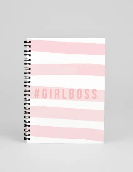 N0123 A5 Tasarım Spiralli Defter - Girl Boss