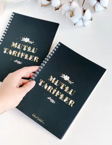 Tarif Defteri Serisi - Koyu Gri Şık Tarif Defteri