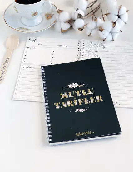 Tarif Defteri Serisi - Koyu Gri Şık Tarif Defteri