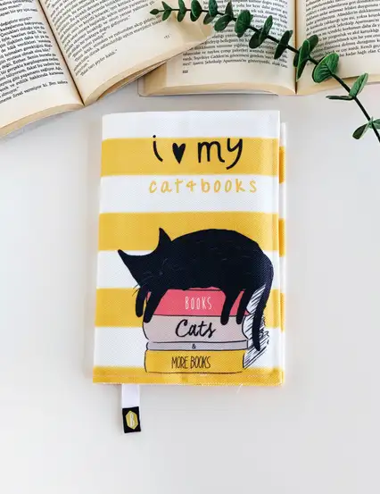 Kitap Kılıfı - Kitap ve Kedi Kitap Kılıfı