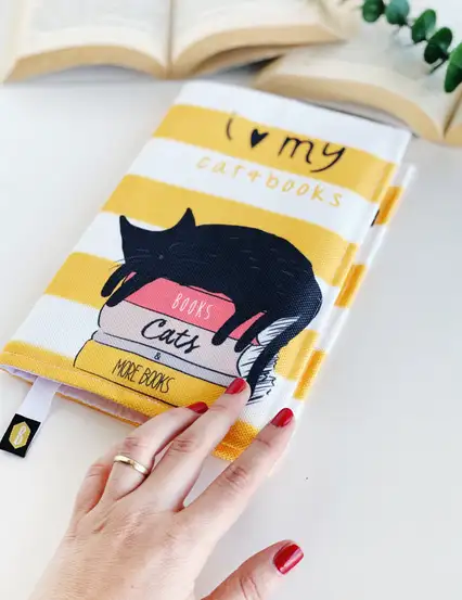 Kitap Kılıfı - Kitap ve Kedi Kitap Kılıfı