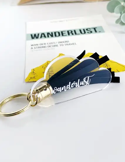 Şeffaf Anahtarlık - Wanderlust Gezgin Anahtarlık