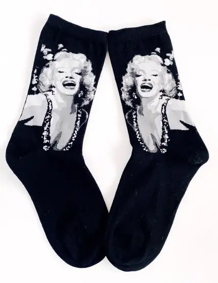 Çorap N120 - Siyah Marilyn Monroe Çorap