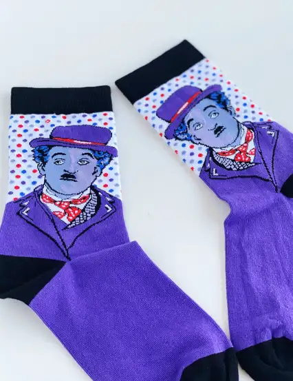 Çorap N167 - Mor Charlie Chaplin Çorap