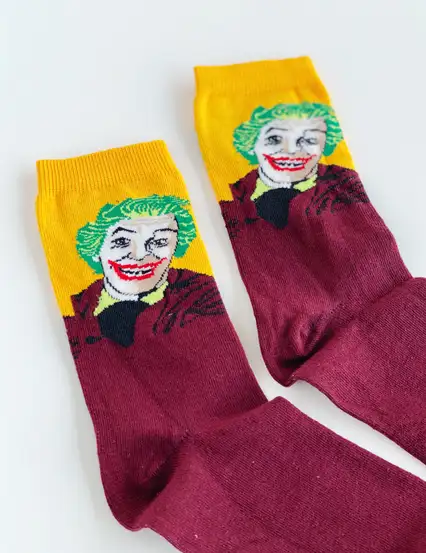 Çorap N171 - Joker Sarı Bordo Çorap
