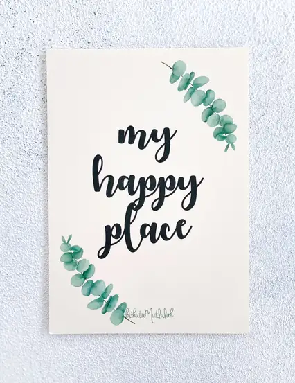 My Happy Place Motto Kartı Kartpostal