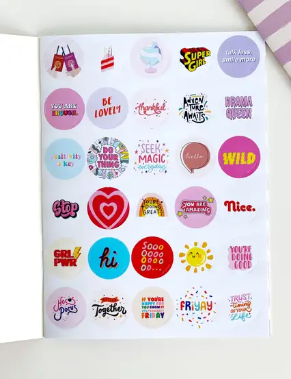 Pastel Hayaller Lila Etiket Kitabı - Girl Boss Sticker Book