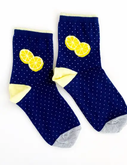 Çorap N328 - Lacivert Limon Çorap