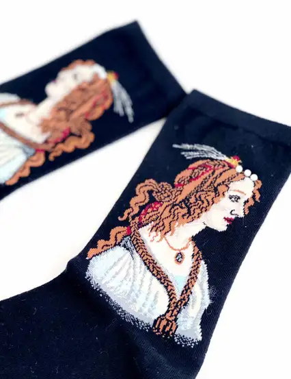 Çorap N344 - Siyah Mitolojik İncili Kadın Çorap