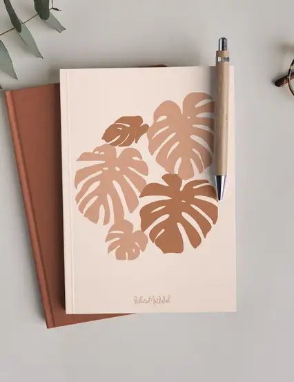 Boho Monstera Defter - Çizgisiz Defter Serisi - N003