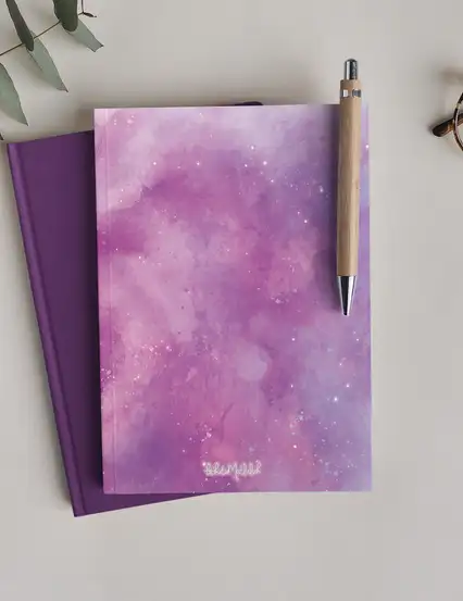 Mor Gökyüzü Defter - Çizgisiz Defter Serisi - N055