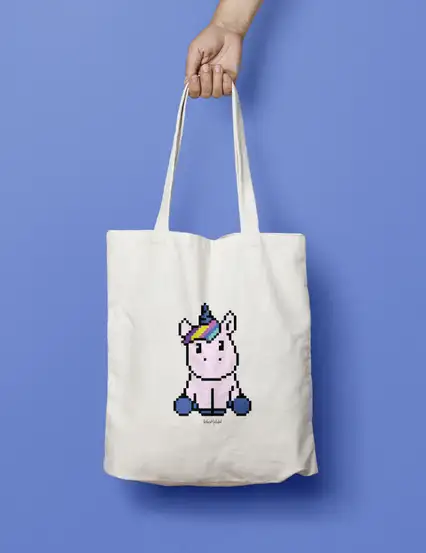 Bez Çanta - Piksel Unicorn Bez Çanta